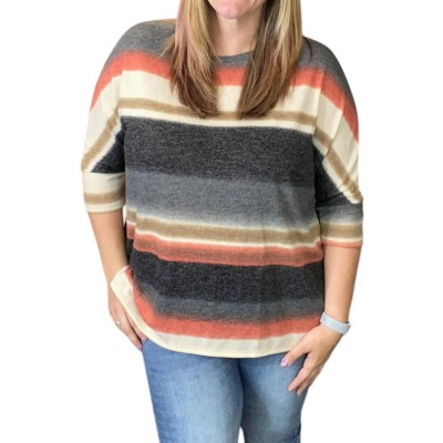 Women's Fall Between the Lines Boxy Top - honeyme
