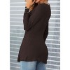 Imily Bela Chic Knot Front V Neck Blouse Long Sleeve Womens Top Elegant Everyday Pullover - 3 of 4