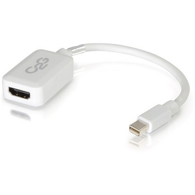 C2G 8in Mini DisplayPort to HDMI Adapter-Thunderbolt to HDMI Converter-White - HDMI/Mini DisplayPort for Audio/Video Device - 8"