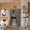 Racxily 2 Tier Clothing Rack With Cover Portable Wardrobe Closet, Covered Garment Rack w/ 4 Wheels 2 Hanging Rods 2 Hook Racks 35.43x17.13x72.44in - 4 of 4