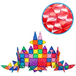 PICASSO-TILES Magnetic Tiles For Kids, 101PCS Construction STEM Building Blocks Educational Toy, Travel Size - 1 of 4