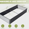 NAYSAYE Outdoor Planter Galvanized Raised Garden Bed for Vegetables Fruits and Flowers, Silver, 94.49"*47.25"*11.81" - 4 of 4