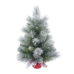 Transpac Artificial 24 in. Multicolor Christmas Frosted Tree Wrapped in Bag - 1 of 2