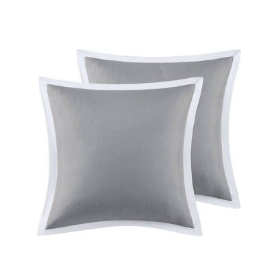 Queen White Microfiber 8-Piece Embroidered Comforter Set