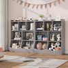 Toy Storage Cabinet, Multi Shelf with Cubby Organizer Three-Tier Kids Bookshelf and Bookcase for Storage Books and Toys, for Bedroom and Playroom - 3 of 4