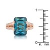Slickblue Dazzling 8.6ct Emerald-Cut Aqua/Amethyst CZ Cocktail Ring, Stylish Design with Clear Accents, Sizes 5-10 - 2 of 4