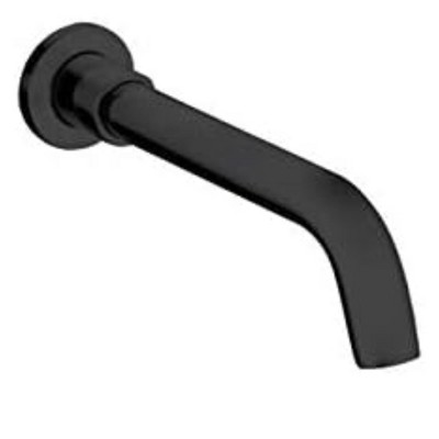 KubeBath Aqua Rondo by KubeBath Matte Black 8Inch Long Tub Filler Spout With Aerator