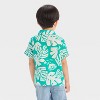 Toddler Boys' Palm Printed Gauze Shirt - Cat & Jack™ Green - 2 of 3