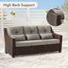 Spruce & Spring Outdoor Wicker Patio Outdoor Sofa Swivel Chair Coffee Table - 3 of 4