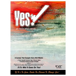 Yes! Canvas All Media Cotton Canvas Pad 9x12" 10 Sheets, Off-White - 1 of 4