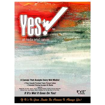 Yes! Canvas All Media Cotton Canvas Pad 9x12" 10 Sheets, Off-White