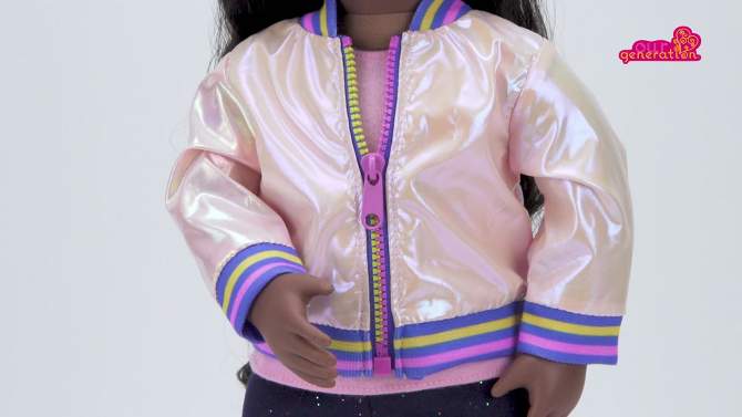 Our Generation Love to Shine Pink Bomber Jacket Outfit for 18&#34; Dolls, 2 of 9, play video