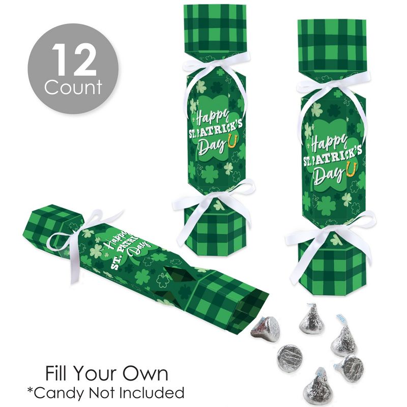 Big Dot of Happiness Shamrock St. Patrick's Day - No Snap Saint Paddy’s Day Party Table Favors - DIY Cracker Boxes - Set of 12, 4 of 10