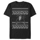Men's The Nightmare Before Christmas Jack Skellington Distressed Christmas Sweater T-Shirt