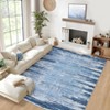 Modern Abstract Striped Area Rug Machine Washable Stain Resistant Indoor Carpet Low Pile Non Slip Non Shedding Floor Cover for Living Room Bedroom - 2 of 4