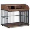 VisioGear 44" Dog Crate Furniture for Large Medium Dog with Lockable Wheels, End Table Crate with Double layer storage, Brown, 44"*29"*40.39" - 4 of 4