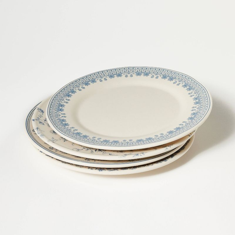 4pc 10.5&#34; Melamine Mixed Pattern Dinner Plate Set - Threshold&#8482; designed with Studio McGee, 1 of 8