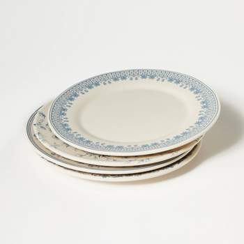 4pc 10.5" Melamine Mixed Pattern Dinner Plate Set - Threshold™ designed with Studio McGee