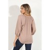 Women's Cupro Stretch Split Neck Top - Veronica M - 3 of 4