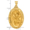 Black Bow Jewelry 14k Yellow or White Gold Hollow Oval St Christopher Pendant, 20 x 37mm - 4 of 4