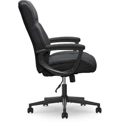 Modern Executive High-Back Black Microfiber Swivel Office Chair