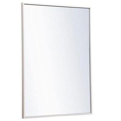 Contemporary Blue Wood Rectangular Wall Mirror 24x32 Inch