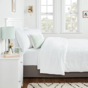 Cotton Blend Sateen Duvet Cover and Sham Set - Room Essentials™ - 1 of 4