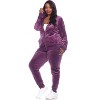 Women's Plus Size 2 Piece Velour Tracksuit Set - White Mark - 4 of 4