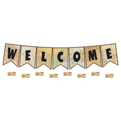 Teacher Created Resources Travel the Map Pennants Welcome Bulletin Board Set (TCR8568)