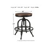 Signature Design by Ashley Set of 2 Valebeck Swivel Counter Height Barstools Bark: Round, Two-Tone, Metal Legs - 4 of 4