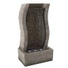 Freestanding Stone Wall Fountain - Modern 19-Inch Indoor and Outdoor Decorative S-Shaped Polyresin Waterfall with LED Lights by Pure Garden (Silver) - 3 of 4