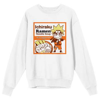 Naruto Shippuden Ichiraku Square Graphic Juniors White Long Sleeve Sweatshirt