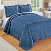 Collections Etc Harper Diamond Pattern Bordered Scalloped Edge Bedspread - 2 of 3