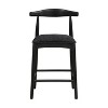 41.5"H Set of 2 Bar Stools, Fabric Upholstery, Mid-Century Style, Sturdy Rubberwood Frame, Ergonomic Footrest,Black-- Frevyn - 4 of 4