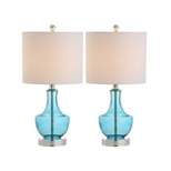 20" (Set of 2) Colette Mini Glass Table Lamps (Includes LED Light Bulb) Blue - JONATHAN Y