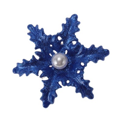 Unique Bargains Christmas Brooches HC138 Alloy Dripping Wax Blue 2.28"x2.28" 1 Pc