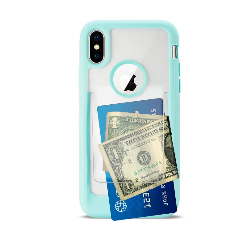 Reiko iPhone X/iPhone XS Belt Clip Polymer Case in Clear Mint Green, 3 of 5