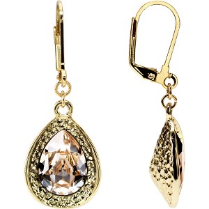 Pavilion Gift Company - Light Silk Teardrop - 18K Gold Plated Austrian Crystal Dangle Earring - Earrings - 1 of 4