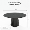 Dovelina Round Dining Table Mid-Century Dining Room Table with Designer Table Base - image 3 of 4