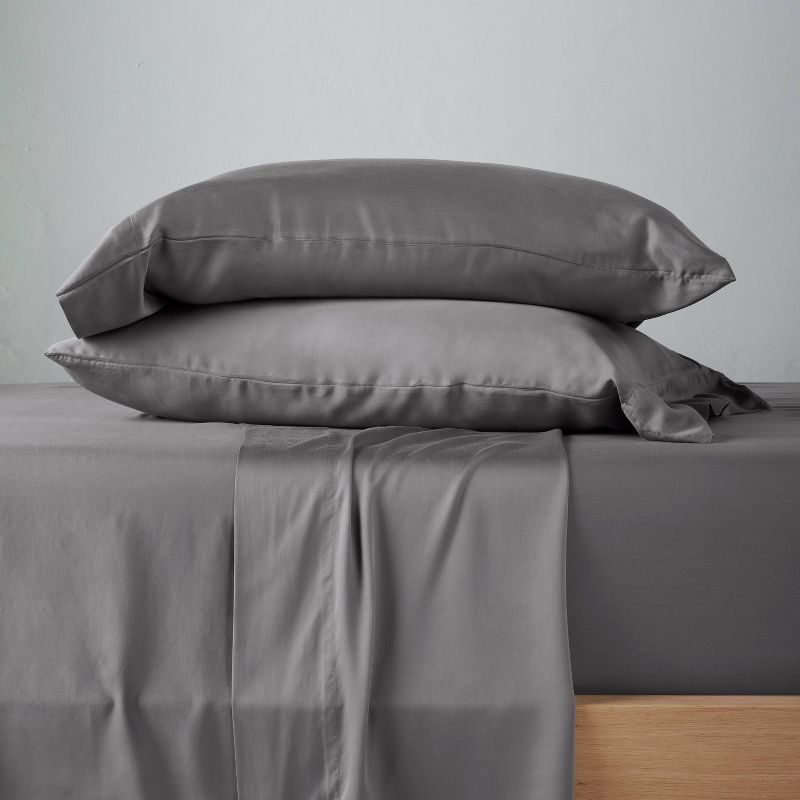 400 Thread Count Washed Lyocell Solid Sheet Set - Casaluna™, 3 of 7
