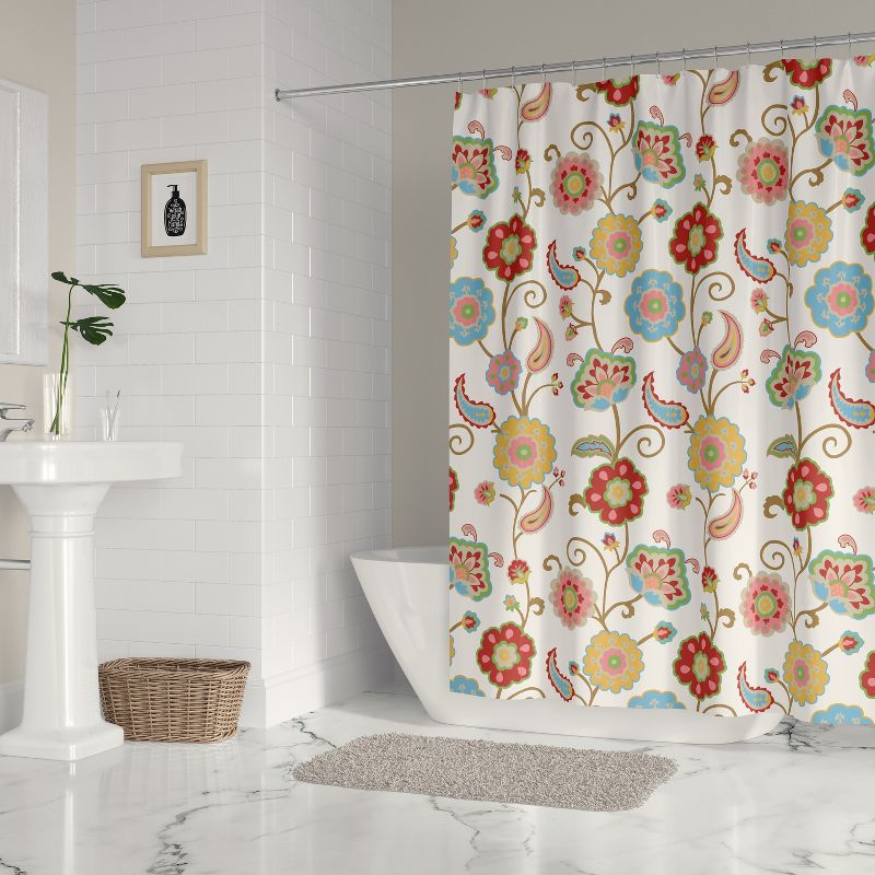 Ashbury Spring Floral Lined Shower Curtain with Grommets  - Levtex Home, 2 of 5