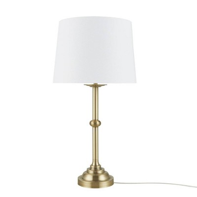 Aelorian Antique Brass Table Lamp with Off-White Shade