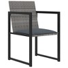 vidaXL - Modern 5-Piece Patio Dining Set in Gray Poly Rattan, with Comfortable Cushions, Tempered Glass Tabletop, Powder-Coated Steel Frames - 3 of 4
