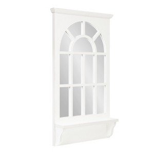 21"x36" Wallhaus Wall Mirror with Shelf White - Kate & Laurel All Things Decor - 1 of 4
