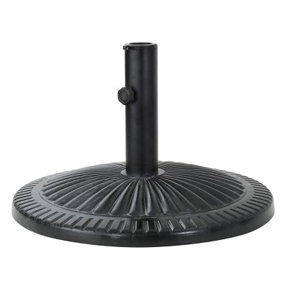 Syros Round Resin and Steel Umbrella Base - Black - Christopher Knight Home