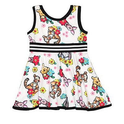 Disney Toddler Girls Fit and Flare Ultra Soft Casual Sleeveless Dress with Minnie Mouse and Daisy Duck Print for toddler