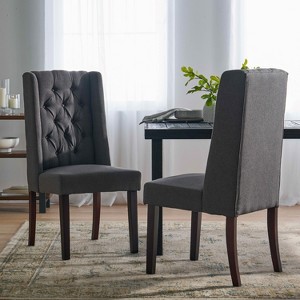 MAYEERTY Set of 2 Classic Dining Chairs, Solid Frame Comfortable Seating, Dining Room - 1 of 4