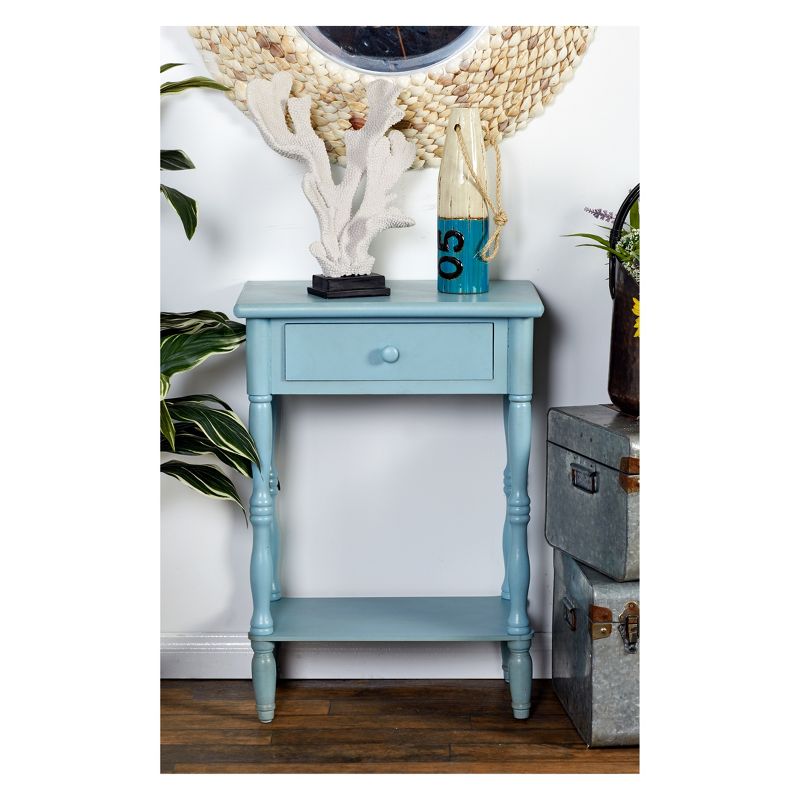 Wood Traditional Accent Table Gray/Blue - Olivia & May, 5 of 6