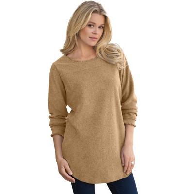 Roaman's Women's Plus Size High Pile Fleece Fleece Tunic