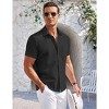 COOFANDY Mens Short Sleeve Shirts Casual Button Down Shirts Summer Beach Shirt Wrinkle Free - 2 of 4
